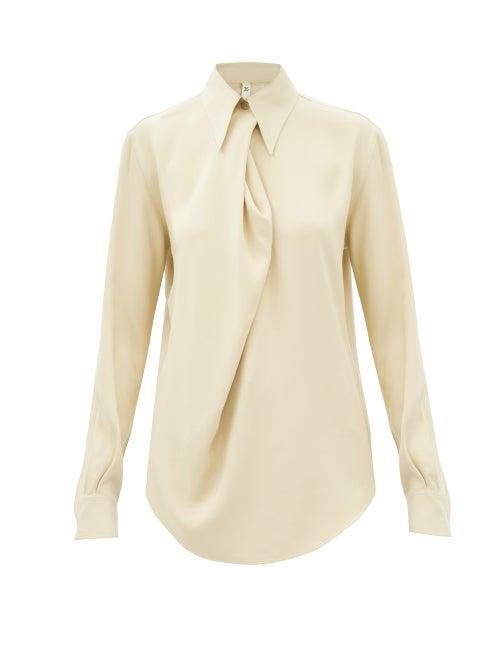 Petar Petrov - Lami Draped Faille Blouse - Womens - Cream