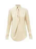 Petar Petrov - Lami Draped Faille Blouse - Womens - Cream
