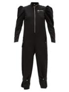 Matchesfashion.com Marques'almeida - Puffed-sleeve Recycled-twill Jumpsuit - Womens - Black