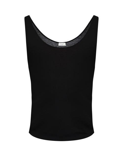 Saint Laurent - Scoop Neck Jersey Tank Top - Mens - Black