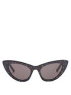Matchesfashion.com Saint Laurent - Lily Crystal-stud Cat-eye Acetate Sunglasses - Womens - Black