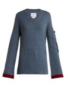 Barrie Bright Side V-neck Cashmere Sweater
