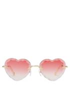 Matchesfashion.com Chlo - Rosie Heart Shaped Sunglasses - Womens - Pink