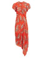 Matchesfashion.com Preen By Thornton Bregazzi - Jane Floral Print Pliss Chiffon Dress - Womens - Orange Multi