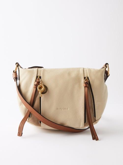 See By Chlo - Indra Moon Small Leather Shoulder Bag - Womens - Beige Multi