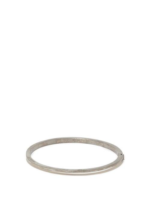 Matchesfashion.com Maison Margiela - Number-debossed Sterling Silver Bracelet - Mens - Silver Gold