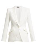 Matchesfashion.com Alexander Mcqueen - Single Breasted Crepe Blazer - Womens - Ivory