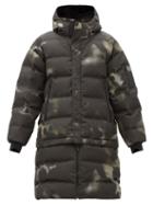 Matchesfashion.com Templa - Nasta Abstract Camo-print Longline Down Ski Jacket - Mens - Grey Multi