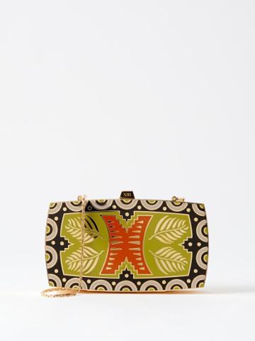 13bc - The Discovery Enamelled Metal Clutch Bag - Womens - Gold Multi