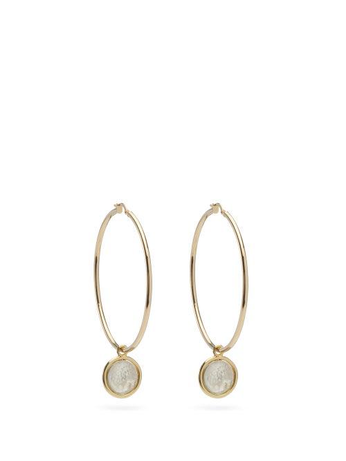 Matchesfashion.com Dubini - Lion 18kt Gold Coin-drop Hoop Earrings - Womens - Silver Gold