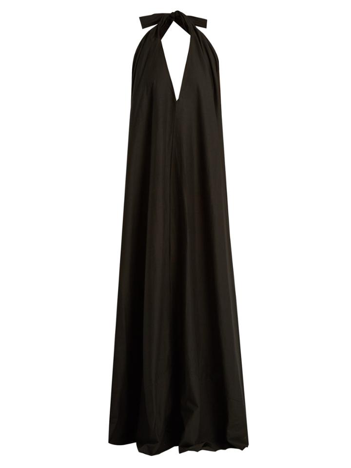 Kalita Gemini Halterneck Cotton-voile Maxi Dress