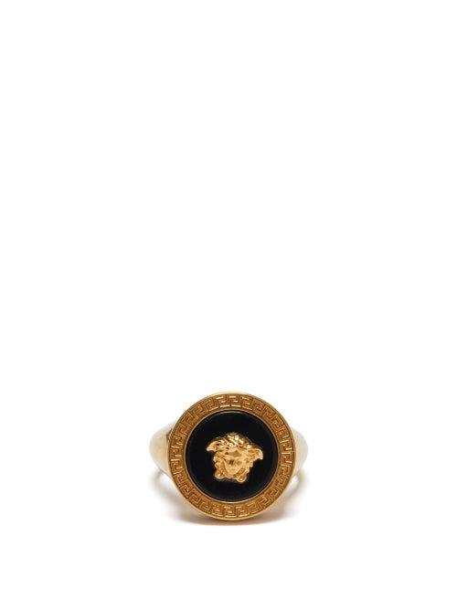 Matchesfashion.com Versace - Medusa Logo Signet Ring - Mens - Gold