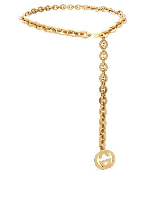Matchesfashion.com Gucci - Gg-charm Chain Belt - Womens - Gold