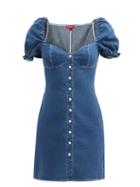 Ladies Rtw Staud - Sur Sweetheart-neck Denim Mini Dress - Womens - Denim