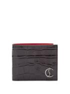 Matchesfashion.com Christian Louboutin - Crocodile-effect Leather Bi-fold Wallet - Mens - Black