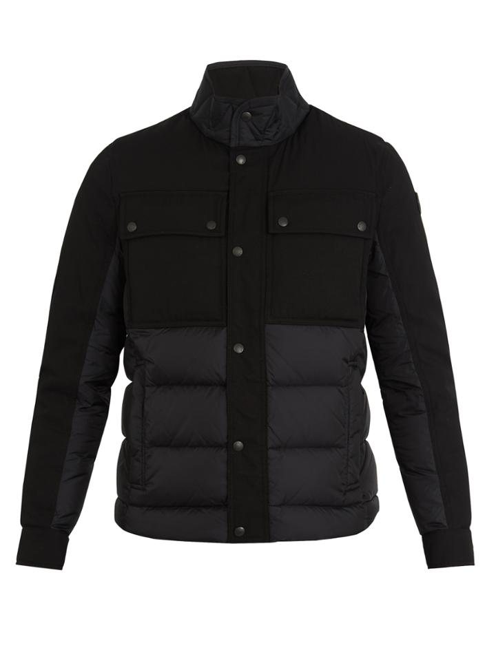 Moncler Decroux Contrast-panel Quilted Down Coat