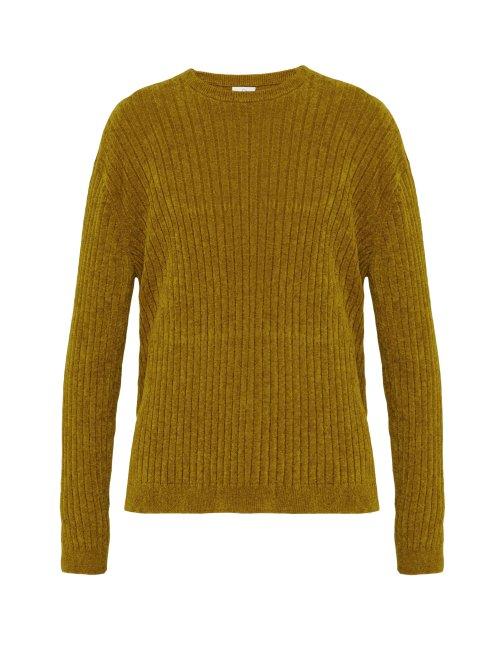 Matchesfashion.com Deveaux - Ribbed Chenille Sweater - Mens - Gold