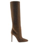Matchesfashion.com Paris Texas - Holly Crystal-embellished Suede Knee-high Boots - Womens - Brown