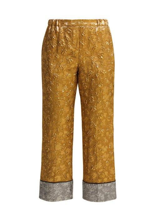 Matchesfashion.com No. 21 - Cropped Lam Cloqu Trousers - Womens - Gold