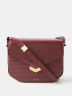 Demellier - The London Croc-effect Leather Cross-body Bag - Womens - Burgundy