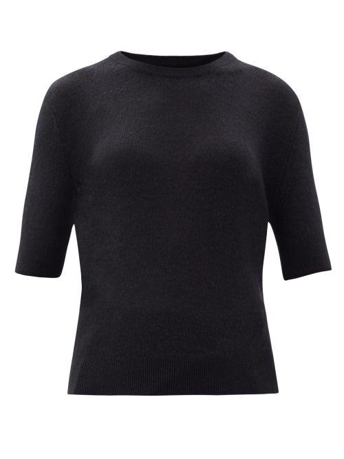 Matchesfashion.com Khaite - Dianna Short-sleeved Cashmere-blend Sweater - Womens - Black