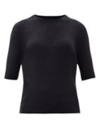Matchesfashion.com Khaite - Dianna Short-sleeved Cashmere-blend Sweater - Womens - Black