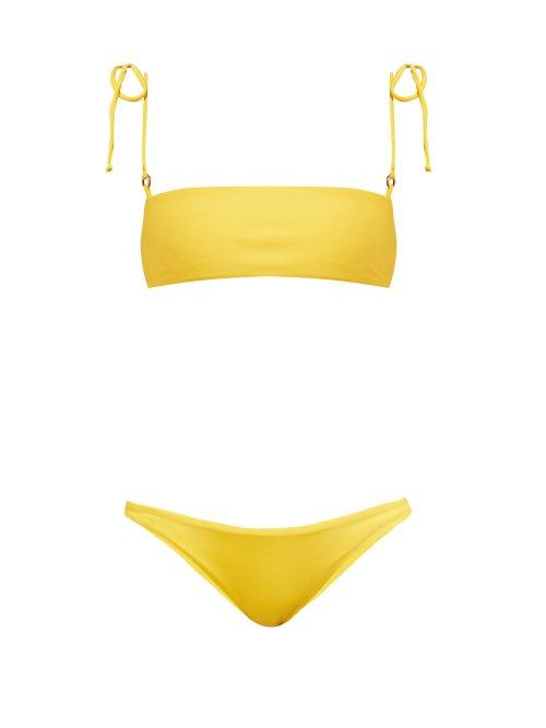 Matchesfashion.com Jade Swim - Equate Tie Strap Bikini Top - Womens - Yellow