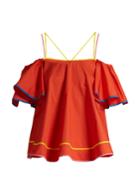 Anna October Ric-rac Trimmed Cotton-poplin Top