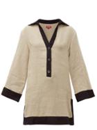 Matchesfashion.com Staud - Chaise Linen Mini Dress - Womens - Beige