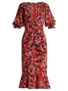 Saloni Olivia Floral-print Silk Dress