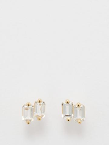 Suzanne Kalan - Topaz & 14kt Gold Earrings - Womens - Clear Multi