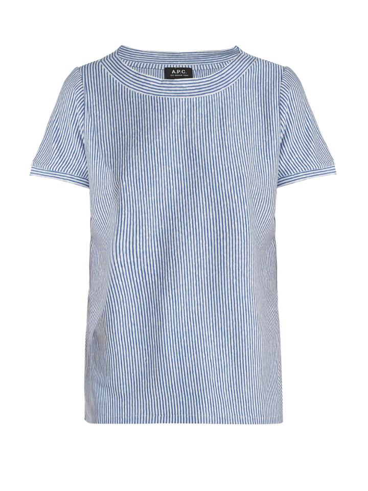A.p.c. Mara Striped Linen Blend T-shirt