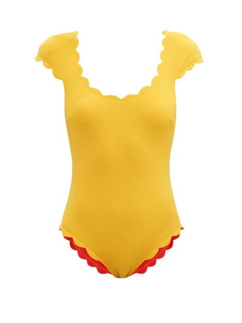 Ladies Beachwear Marysia - Mexico Reversible Scalloped-edge Swimsuit - Womens - Multi