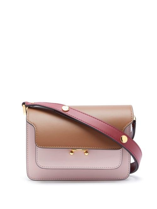 Matchesfashion.com Marni - Trunk Mini Leather Shoulder Bag - Womens - Pink Multi
