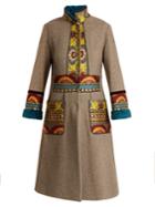 Etro Lhamu Jacquard-panel Wool Coat