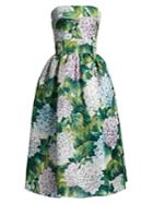 Dolce & Gabbana Hydrangea-print Organza Strapless Dress
