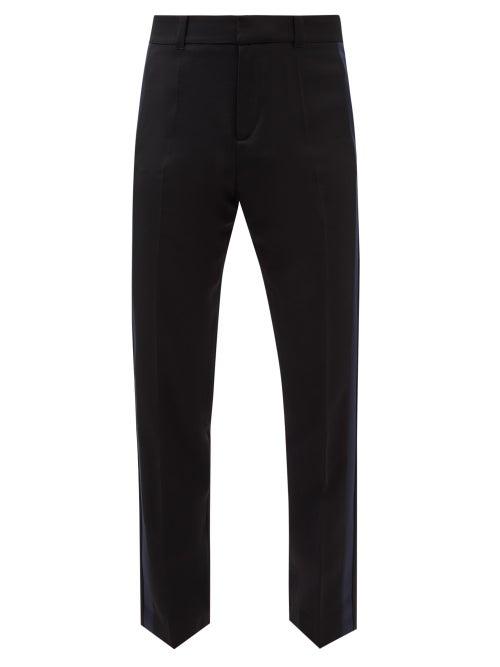 Wales Bonner - Wool-drill Straight-leg Suit Trousers - Mens - Black