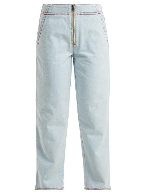 Matchesfashion.com Marni - Exposed Zip Jeans - Womens - Light Blue