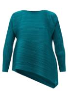 Matchesfashion.com Pleats Please Issey Miyake - Asymmetrical-hem Technical-pleated Top - Womens - Green