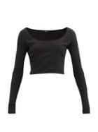 Matchesfashion.com Versace - Scoop-neck Jersey Crop Top - Womens - Black