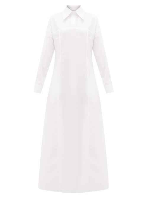 Matchesfashion.com White Story - Masquerade Cotton-poplin Maxi Shirt Dress - Womens - White
