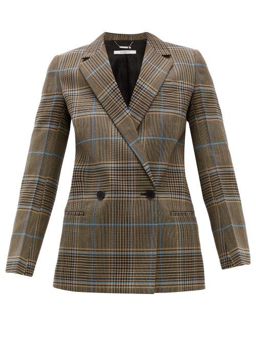 Matchesfashion.com Givenchy - Checked Double Breasted Wool Blend Blazer - Womens - Grey Multi