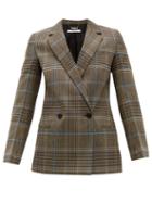 Matchesfashion.com Givenchy - Checked Double Breasted Wool Blend Blazer - Womens - Grey Multi