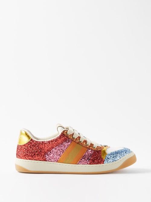 Gucci - Lovelight Screener Glittered Canvas Trainers - Womens - Multi