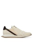 Matchesfashion.com Rick Owens - Distressed Stitch Low Top Leather Trainers - Mens - White
