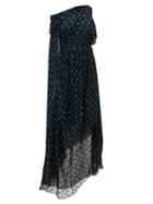 Matchesfashion.com Dundas - Asymmetrical Polka-dot Silk-blend Dress - Womens - Black Blue