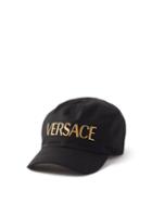 Versace - Logo-embroidered Cotton-blend Twill Cap - Mens - Black