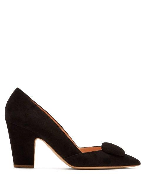 Matchesfashion.com Rupert Sanderson - Mabel Point Toe Suede Pumps - Womens - Black