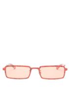 Matchesfashion.com Balenciaga - Paris-print Rectangular Acetate Sunglasses - Womens - Red