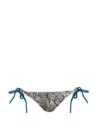 Matchesfashion.com Heidi Klein - Reversible Snake Print Side Tie Bikini Briefs - Womens - White Multi